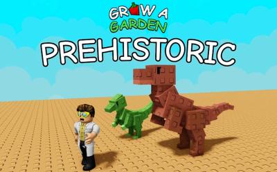 Grow a Garden Prehistoric update release timer banner