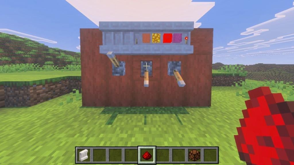 Minecraft Shelf Powered with Redstone