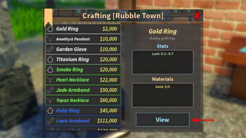 Prospecting Crafting Recipes