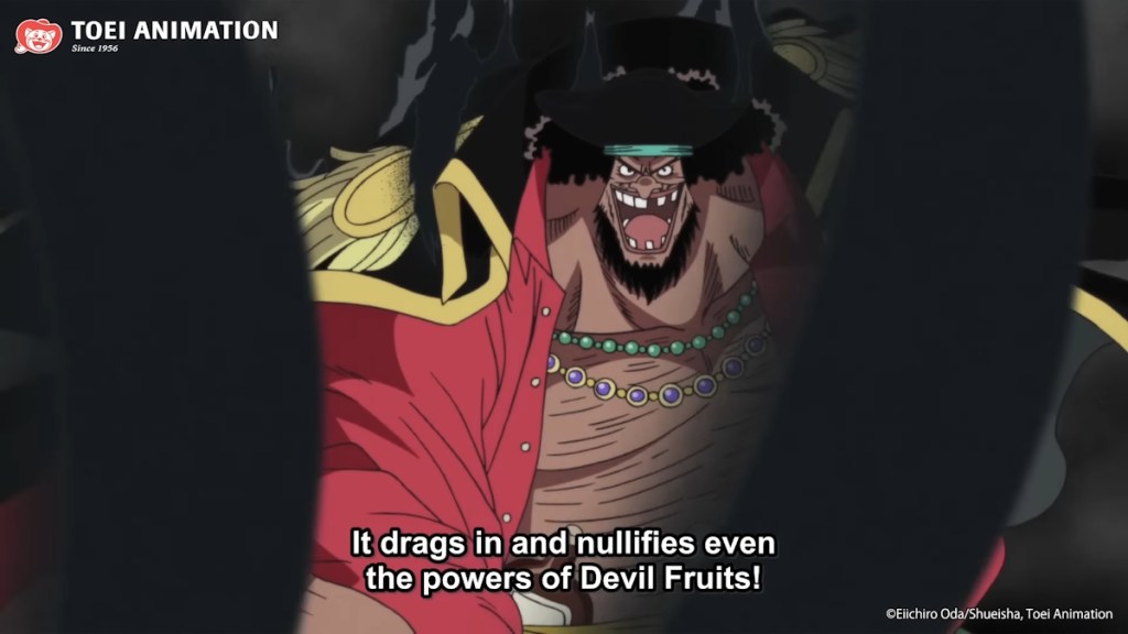 Blackbeard using Yami Yami no Mi in One Piece