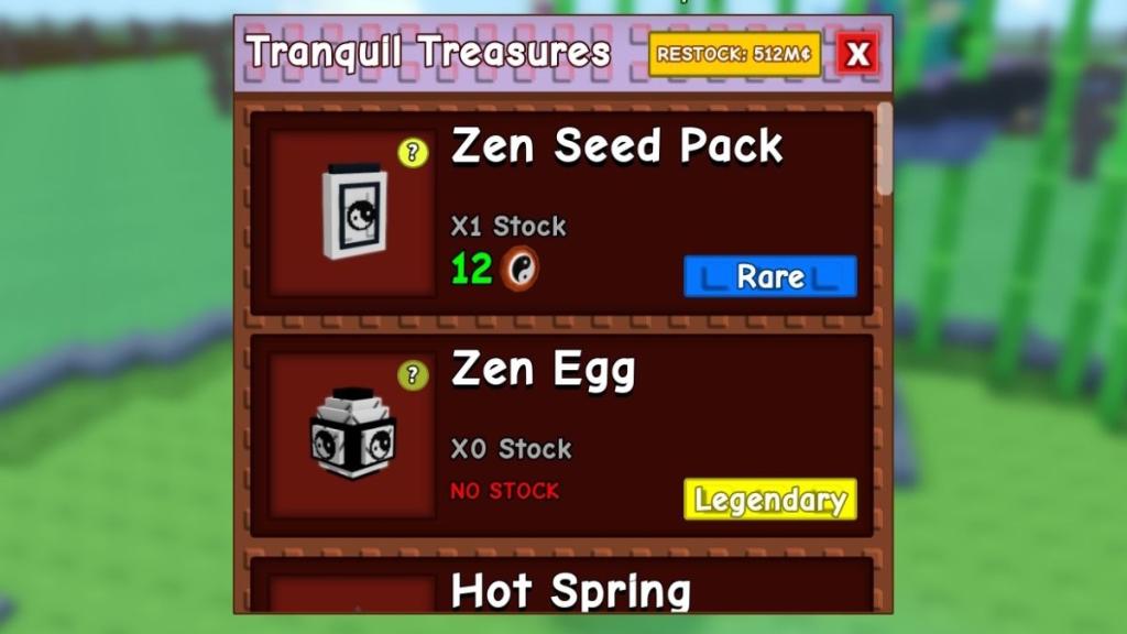 Zen Shop in Grow a Garden
