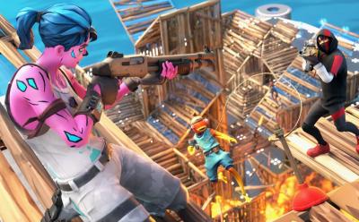 Fortnite players fighting in build battle