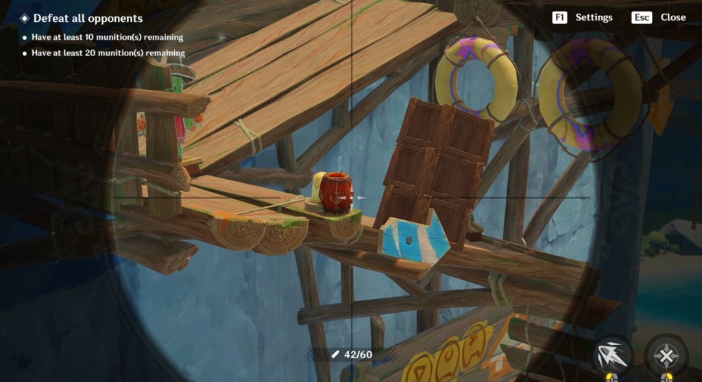 shoot red barrels in Strikers Through the Storm event in Genshin Impact