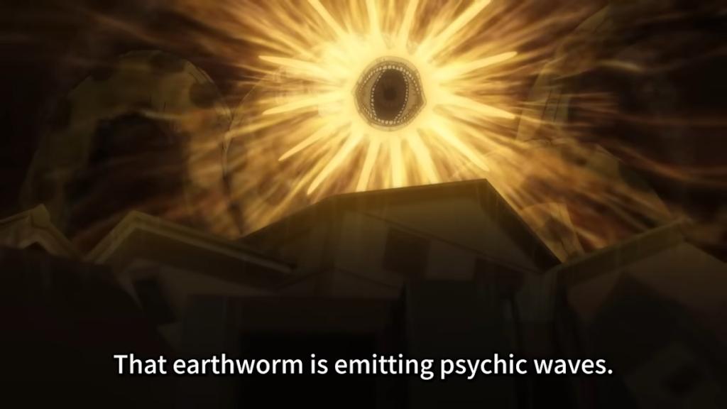 Psychic waves emitted out of the Tsuchinoko in Dandadan