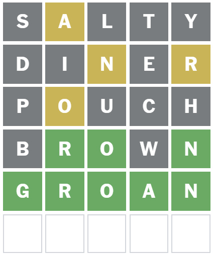August 6 Wordle