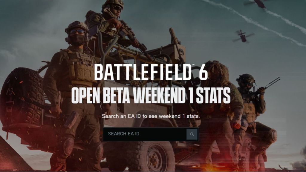 Battlefield 6 Open Beta Stats Checker webpage