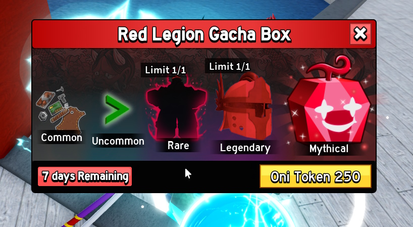 Blox Fruits Oni Gacha rewards
