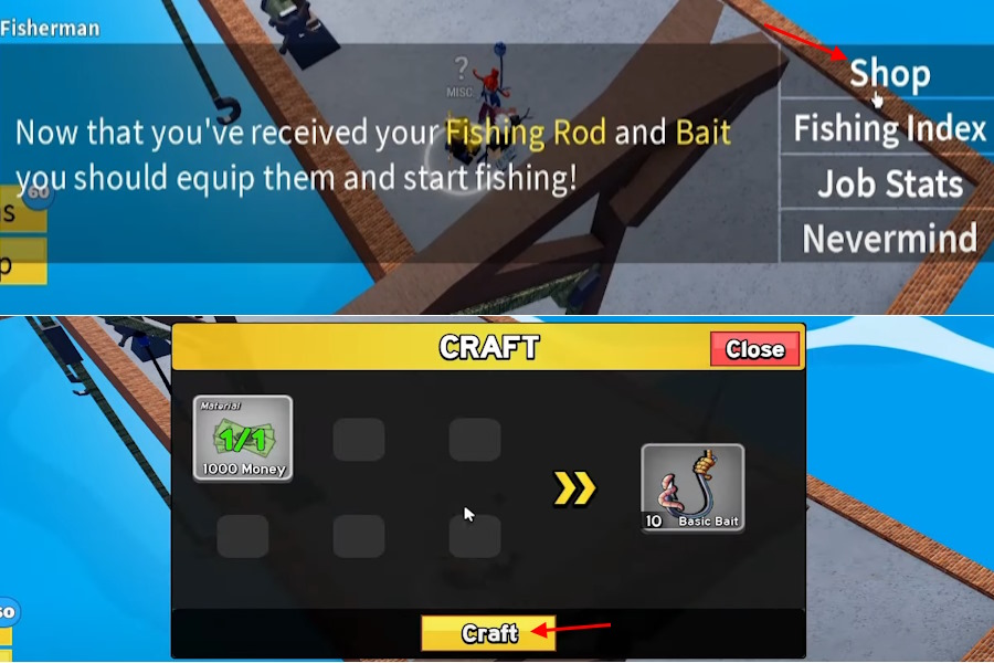 Buy bait in Blox Fruits for fishing