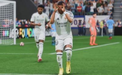 Kylian Mbappe hitting the Griddy in EA FC 25