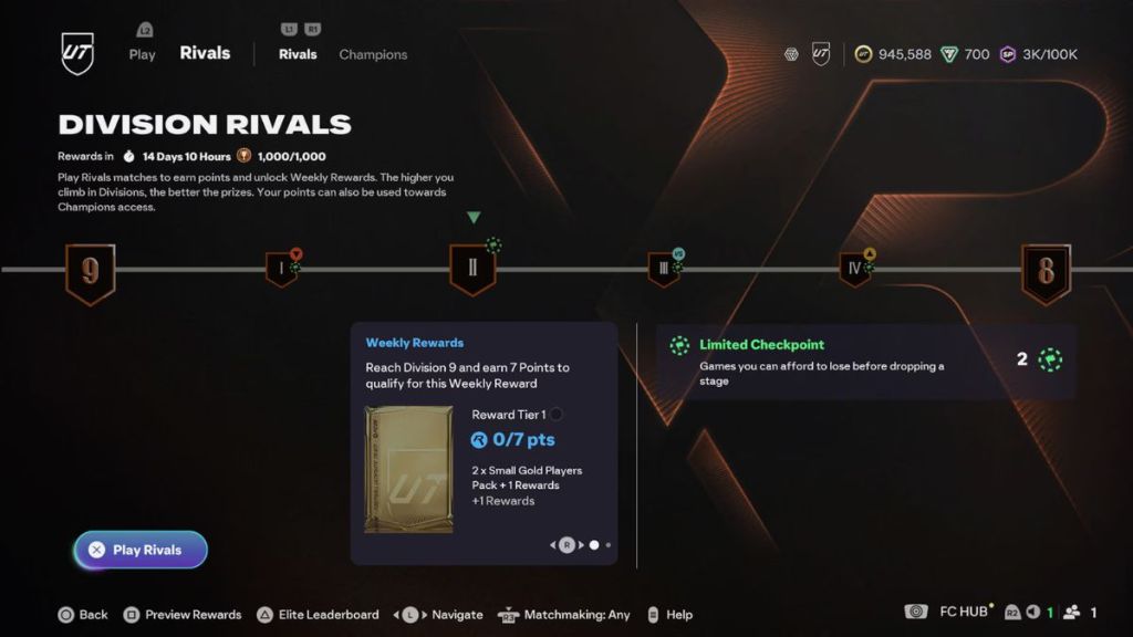 Rivals Menu in EA FC 26