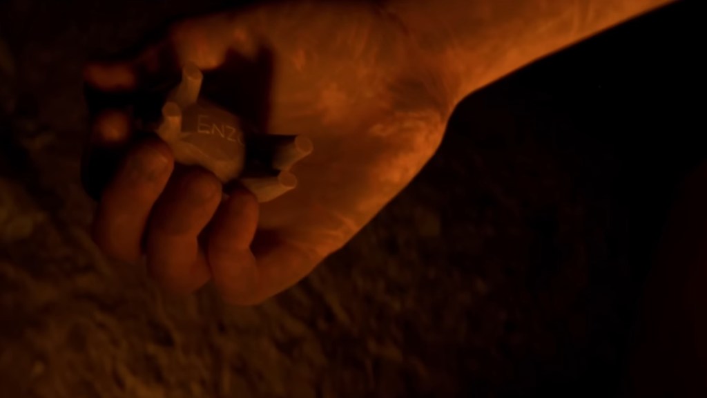 Enzo's name on the elephant from his father