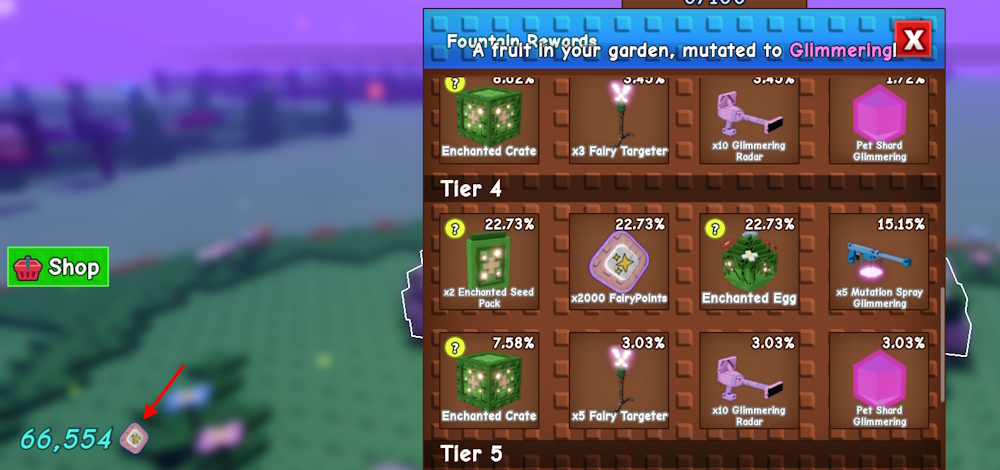 Fairy Points number Grow a Garden