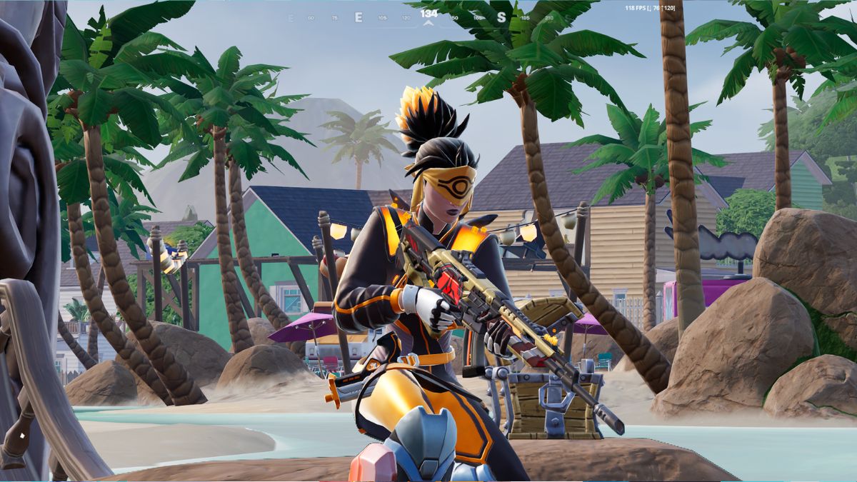 Chaos Exploder Rifle de Dark Voyager en acción en Fortnite