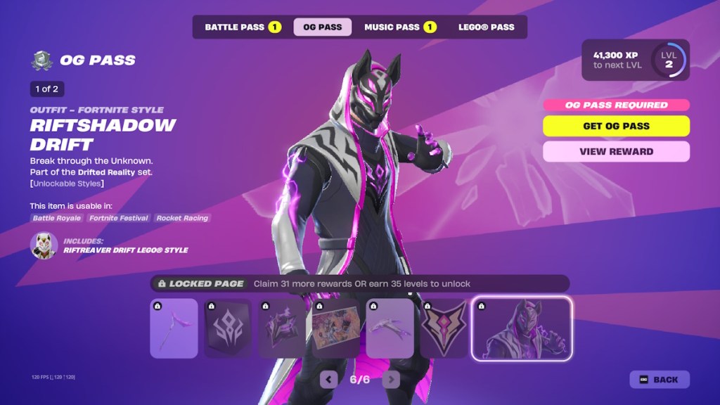 Fortnite OG Pass Season 5 last page rewards
