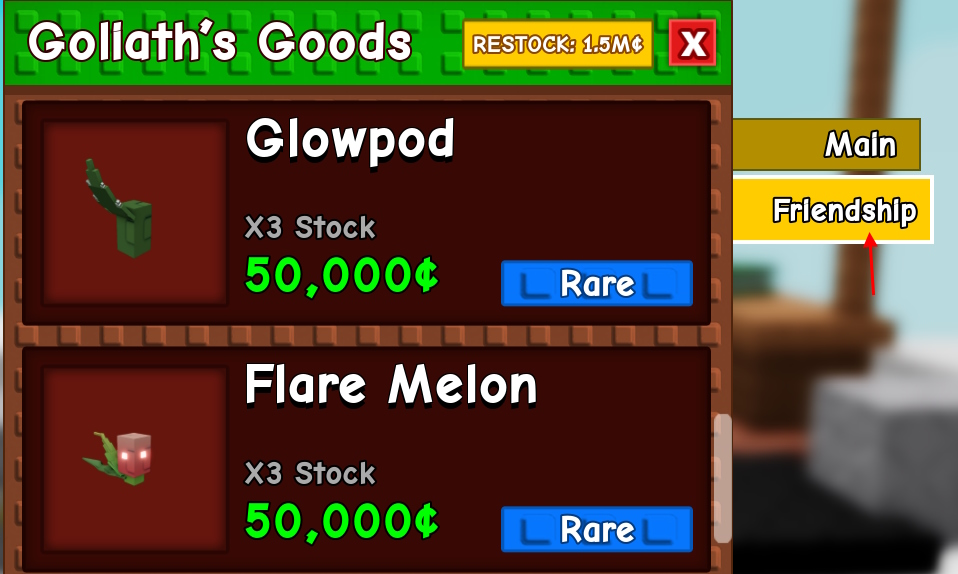 Friendship Shop in Beanstalk Shop