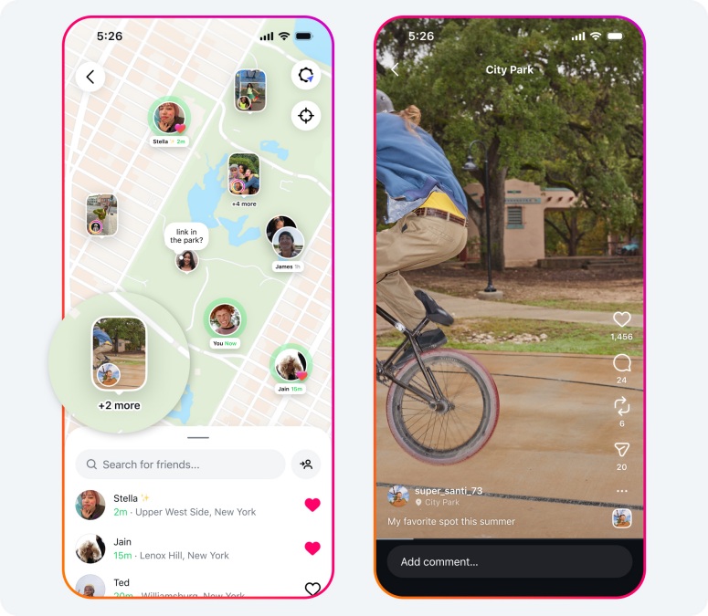 Instagram Map contents in the app