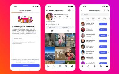 Instagram find friends from school on university feature showcase in screenshots