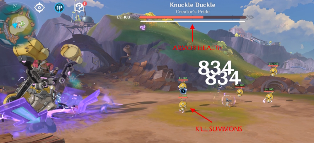 Knuckle Duckle Summons and Armor
