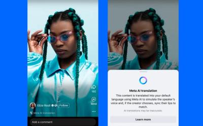 Meta AI Translations reels on Facebook Preview