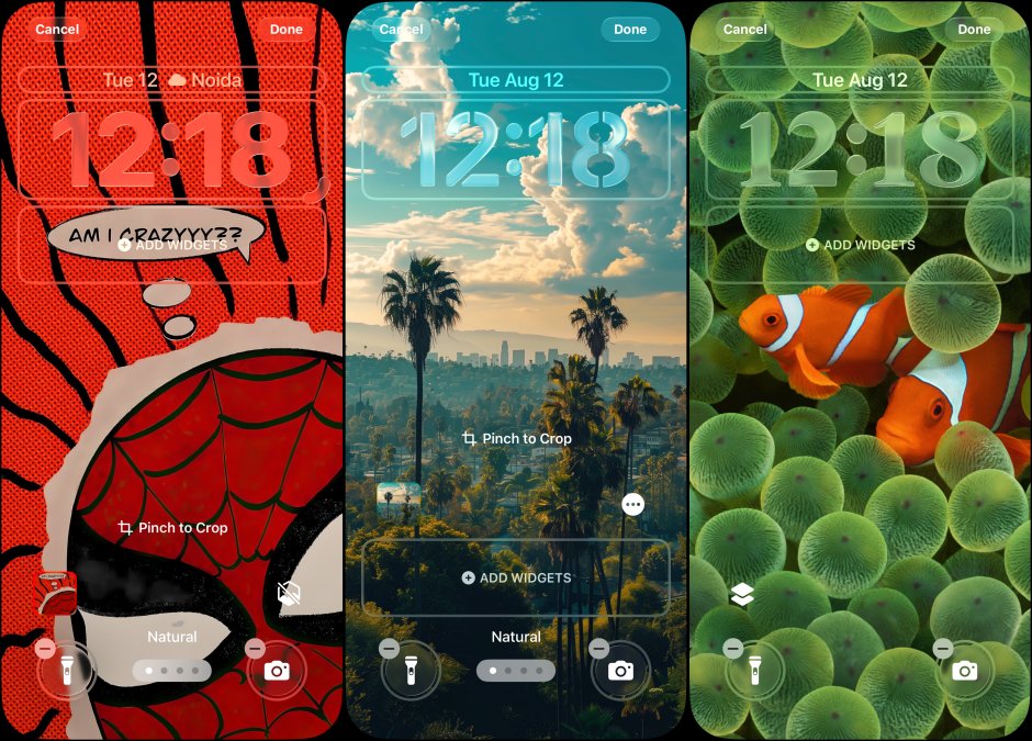 New Lock Screen Clock Transparency