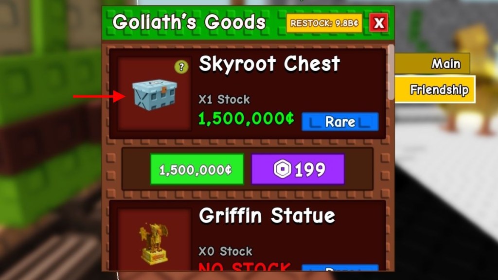 Skyroot Chest Friendship Shop Grow a Garden