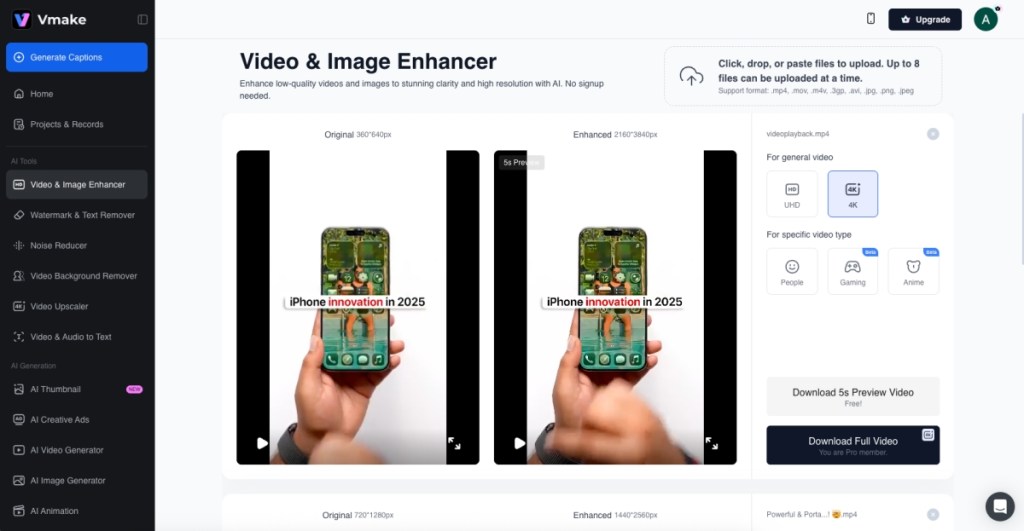Vmake-Video-Upscaler-and-Enhancer