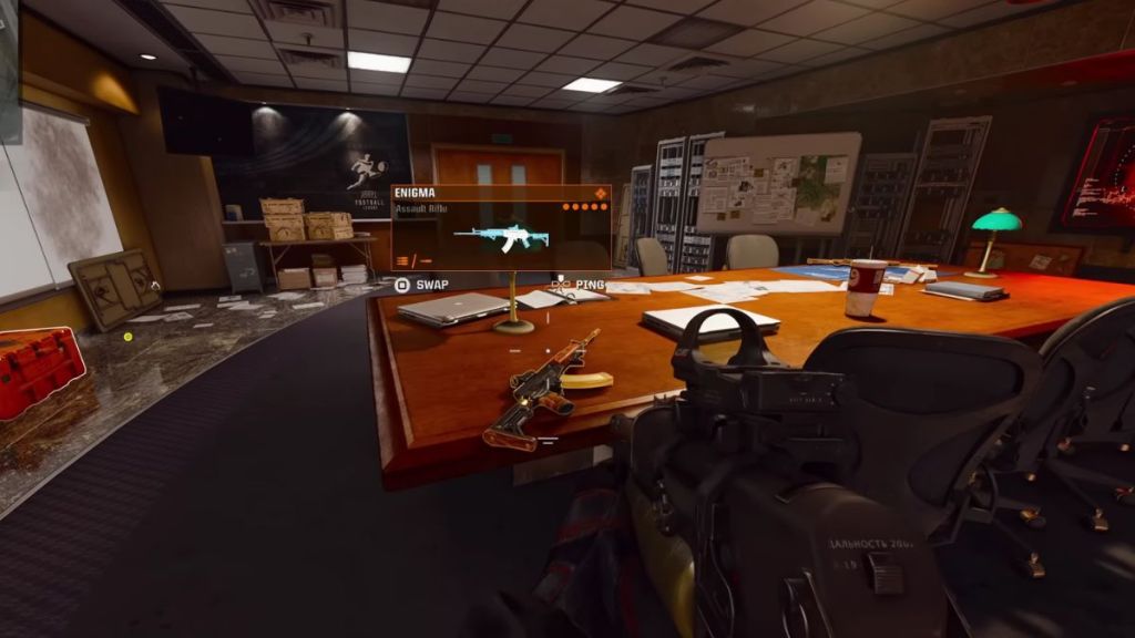 Enigma weapon blueprint on a table in Warzone