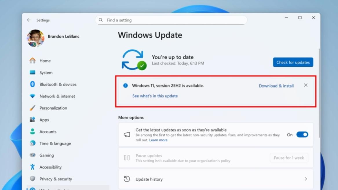 windows 11 25h2 rolling out