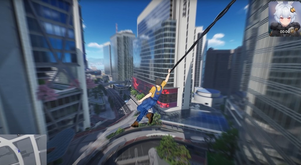 Ananta Swinging as Spiderman