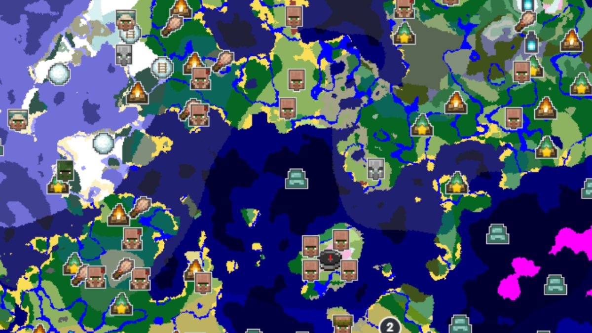 Cherry Blossom Island with Four Villages map