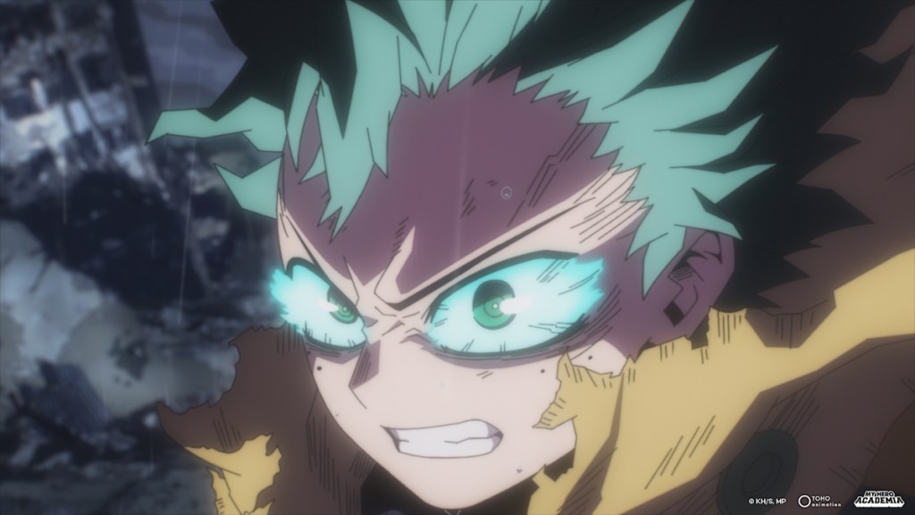 Deku using his quirk in My Hero Academia season 8