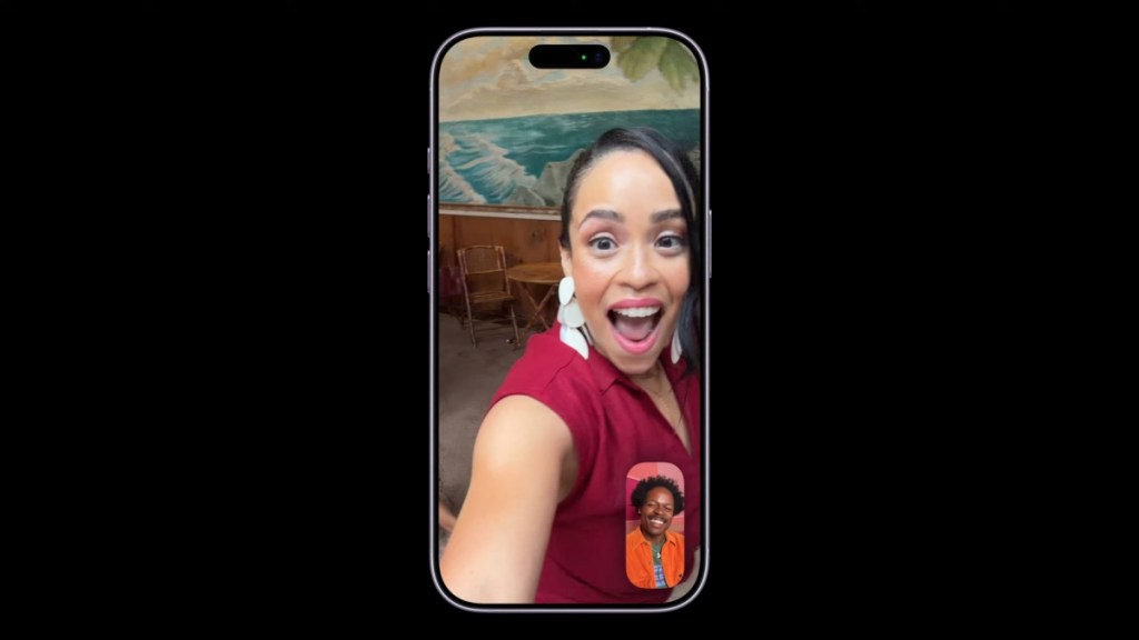 FaceTime call on an iPhone 17