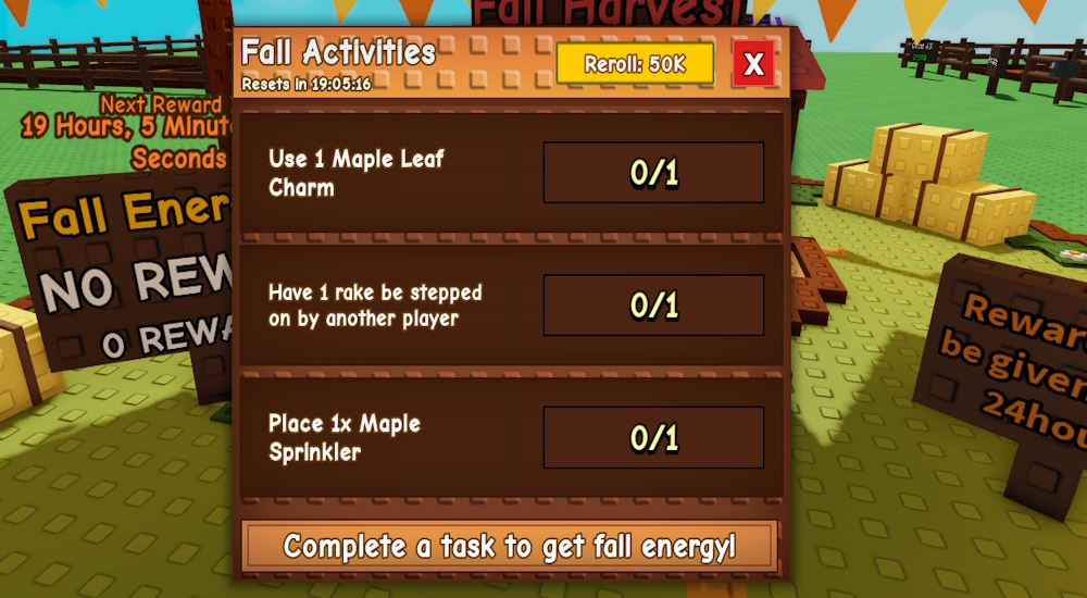 Fall Harvest Activities to earn energy Grow a Garden