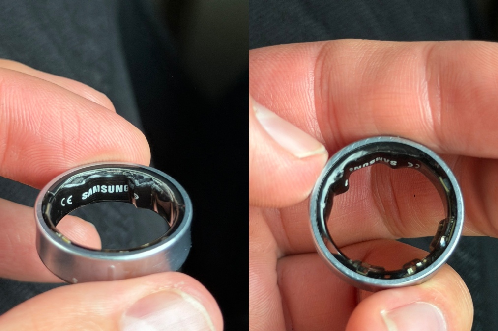 Galaxy ring removed with a swollen battery