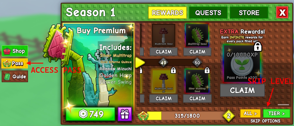 Grow a Garden Season Pass overview