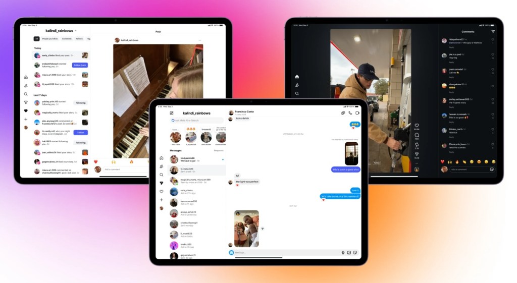 Instagram on iPad full screen app preview showcase