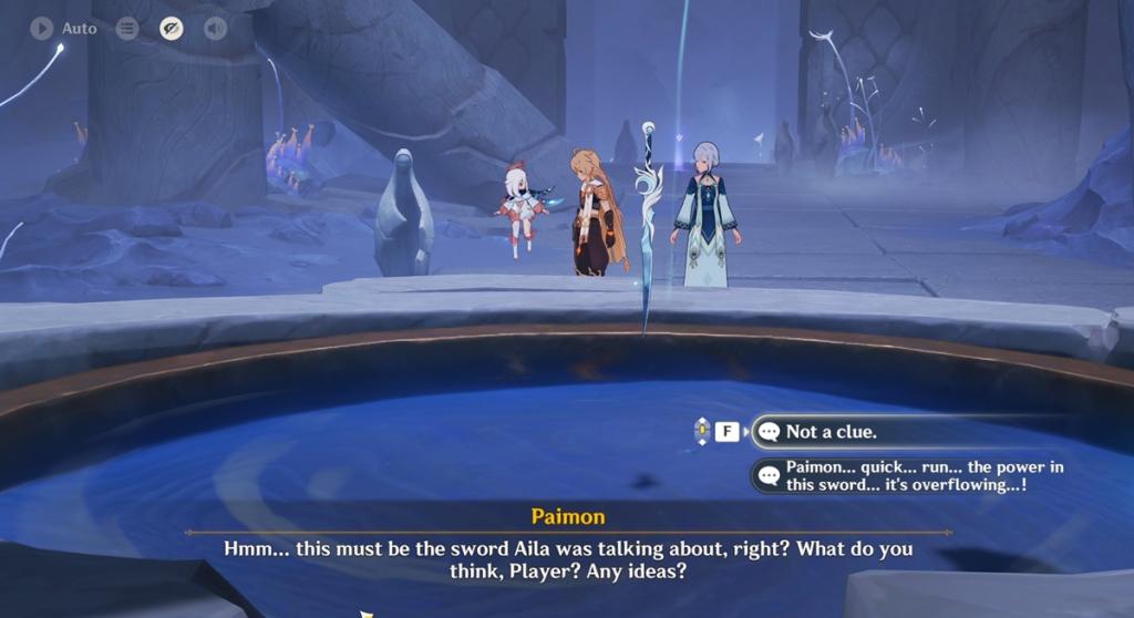 Investigate the sword Aila left behind Genshin Impact
