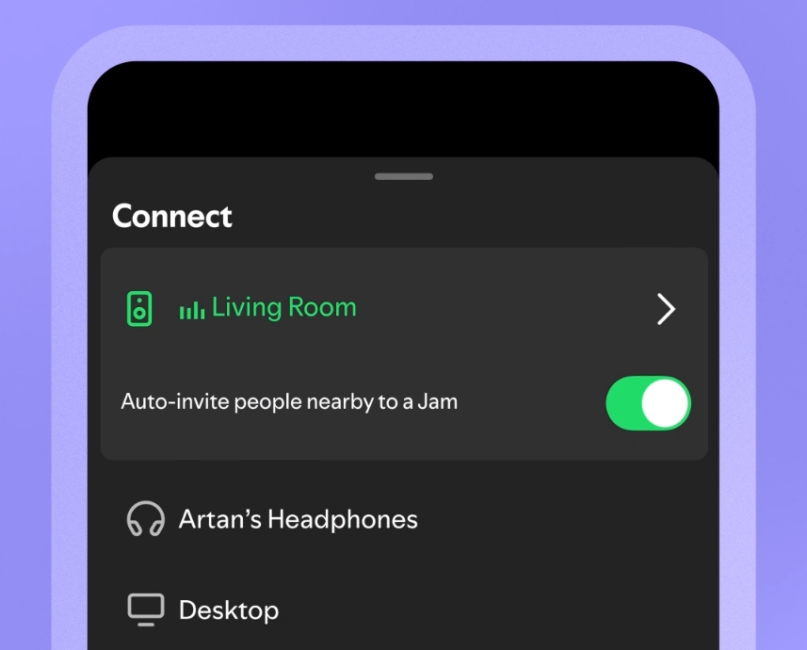 List of connected devices on Spotify