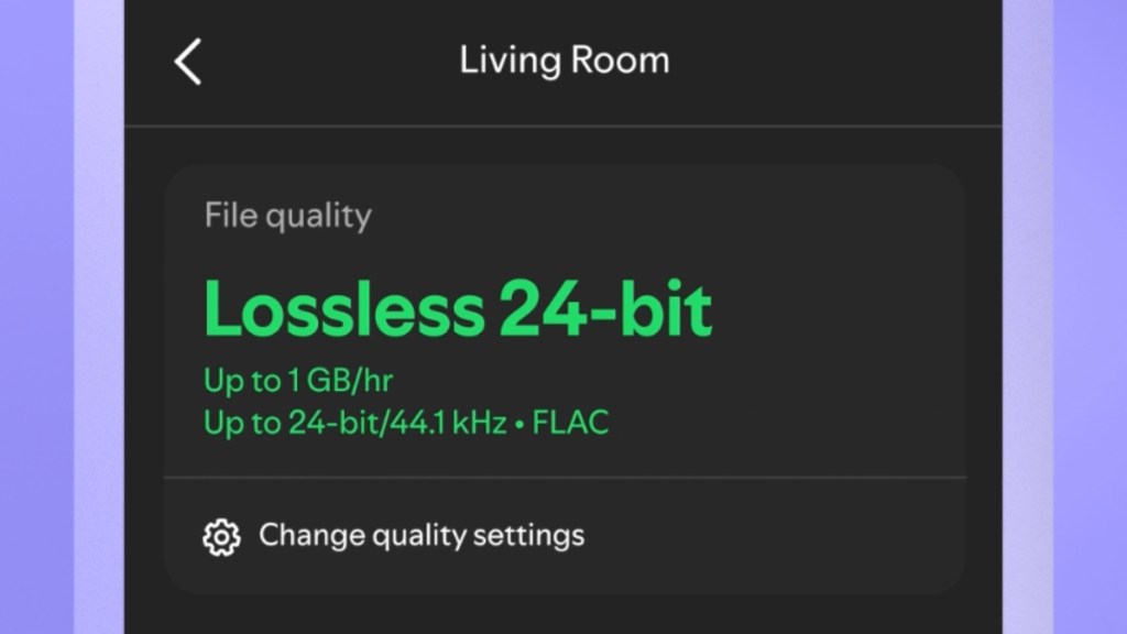 Lossless Quality Details Page