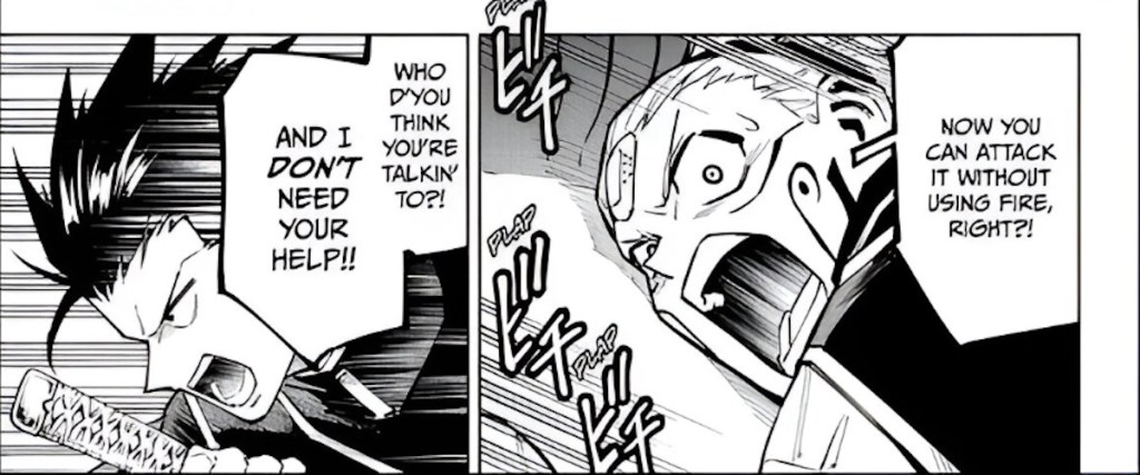 Maru and Tsurugi fighting in JJK Modulo