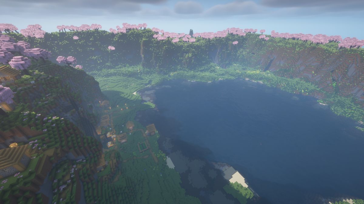 Minecraft Cherry Grove Valley Village