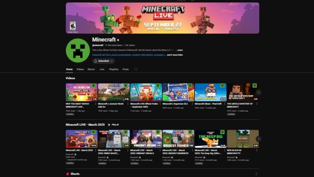 Minecraft Live September 2025 Livestream Countdown