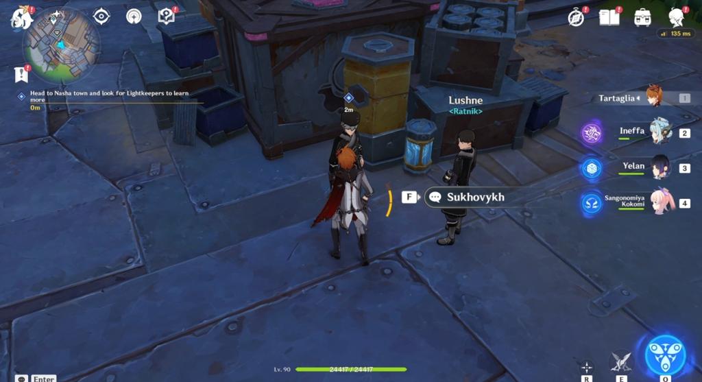 Speak with the Lightkeepers in Nasha Town Genshin Impact
