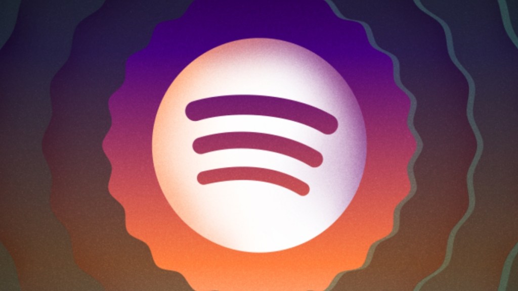 Spotify Logo between a wavy pattern