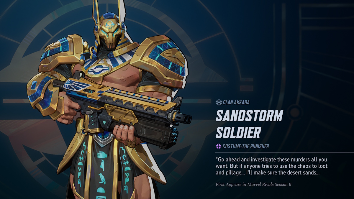 The Punisher Sandstorm soldier skin in Marvel Rivals