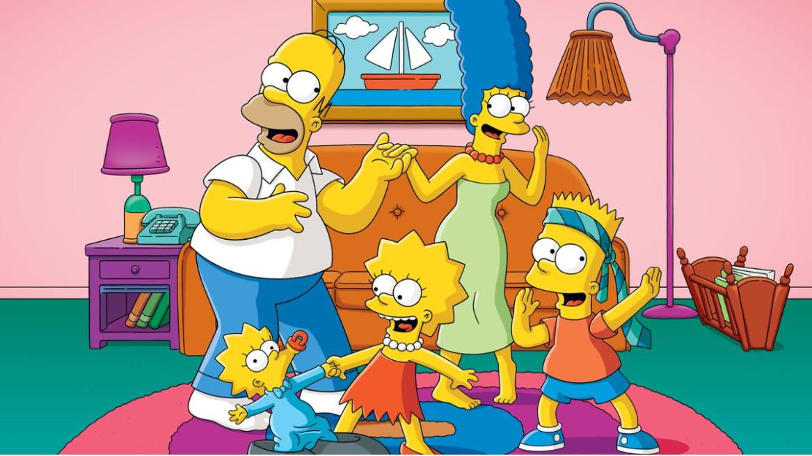 The Simpsons family dancing together