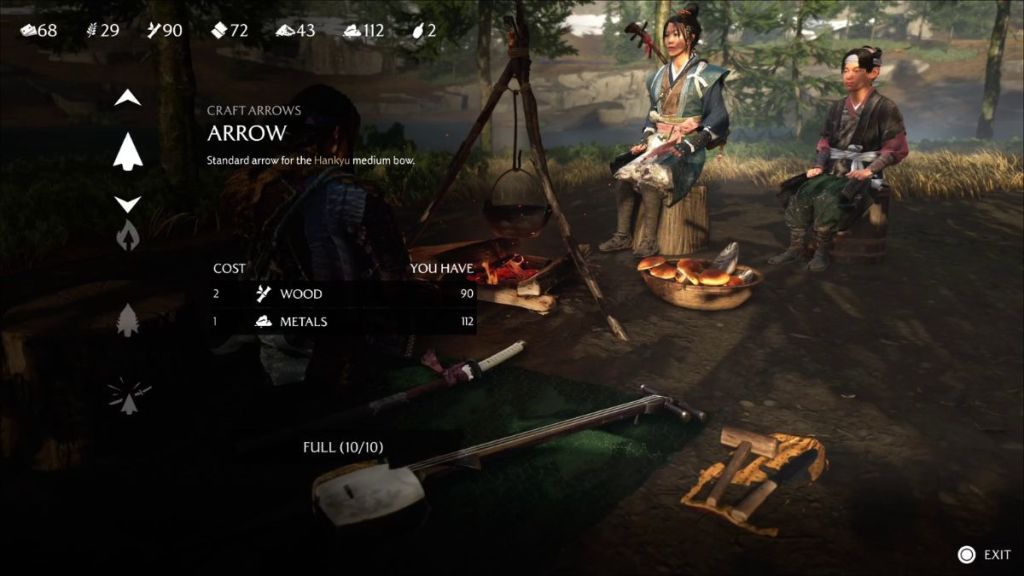 Crafting Ammo in Ghost of Yotei