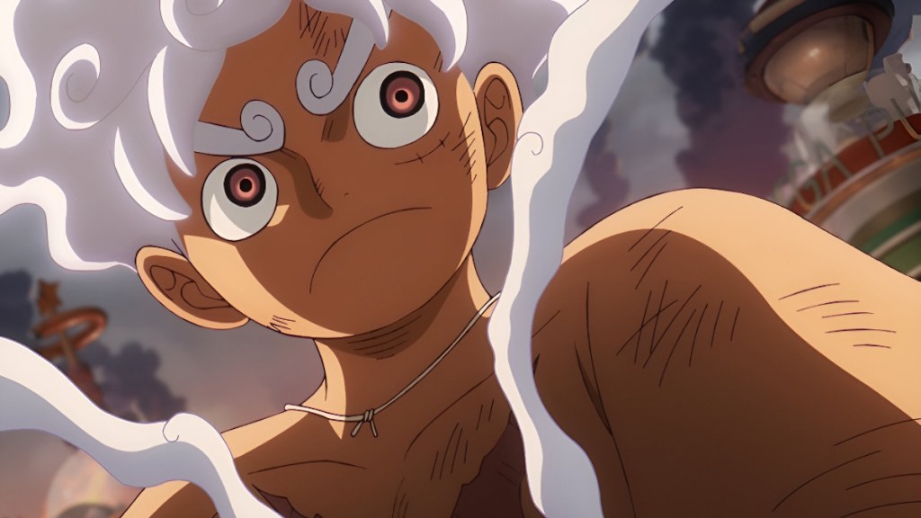 Luffy in Gear 5 mode in One Piece anime