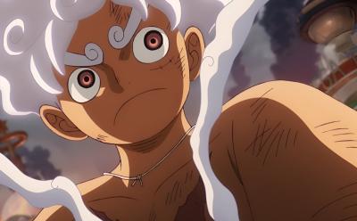Luffy in Gear 5 mode in One Piece anime