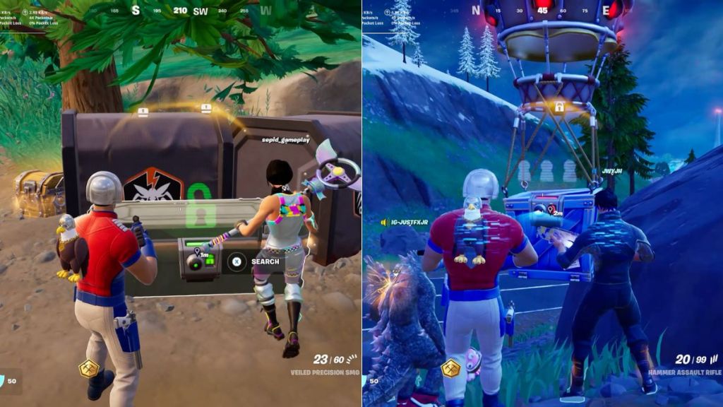 Opening Chests in Fortnite Delulu